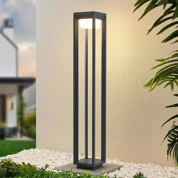 Venkovní osvětlení Prios LED světlo na cestu Gamion, 90 cm, antracit, kov, IP54 - Základna - šířka 13,5 cm, výška 2,6 cm, hloubka 13,5 cm LED 6,6 W celkem - Doprava zdarma