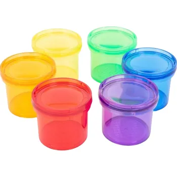 Hračka pro nejmenší TickiT - Průhledné barevné kelímky se zvětšovacím víčkem 6 ks