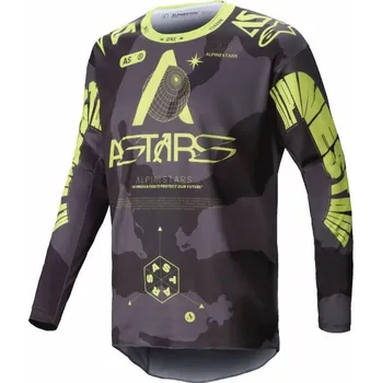 Moto dres Dres RACER HOLLOW, ALPINESTARS (tmavá camo/žlutá fluo) 2025 M