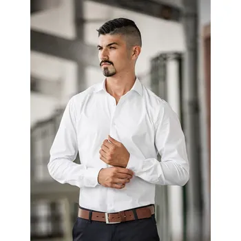 Pánská košile Pánská košile se žraločím límcem VS-PK1739 bílá 100% bavlněná, VELIKOST 3XL , STŘIH KOŠILE SLIM FIT