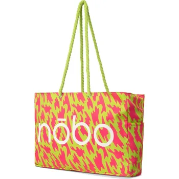 Kabelka NOBO | Dámská plážová taška NOBO Caterine zeleno-růžová | allBAGS.cz