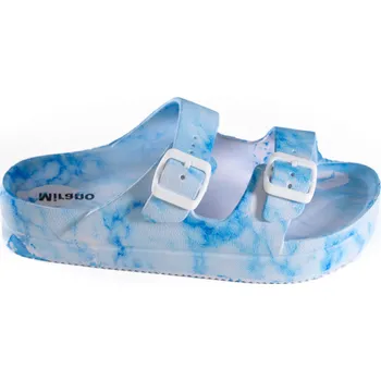 Dámské pantofle Dámské pantofle na platformě v bílo-modré barvě 40