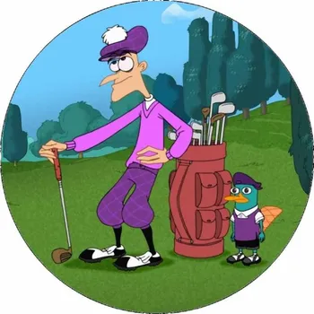Jedlá dekorace na dort Jedlý papír Phineas and Ferb golf 19,5 cm