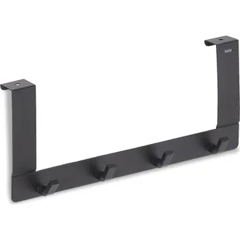 Věšák KELA Dveřní věšák 4 háčky Colgar kovový černý 30,0x13,0x2,5cm KL-22241