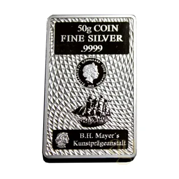 50 gramů stříbrný Cook Islands mincovní slitek 2021