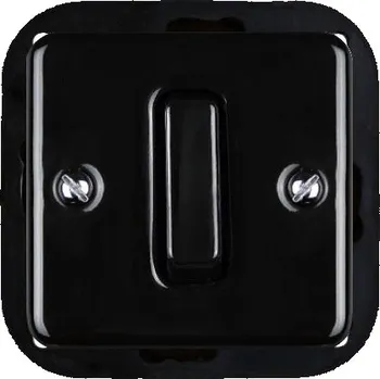 vypínač Elhard Hranatý keramický vypínač s kolébkou č.6, černý