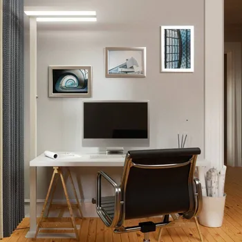 Lampička Arcchio LED stojací lampa Logan Basic, bílá, 6 000 lm, stmívatelné - Noha – délka 45 cm, šířka 30 cm; délka kabelu 250 cm 1 x 36 W LED + 1 x 24 W LED - Doprava zdarma