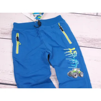 Tepláky Kugo ST8806 modré s traktorem a nápisem velikost oblečení - děti: 110