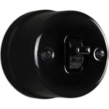 vypínač Elhard Nástěnný keramický vypínač s páčkou č.1, černý