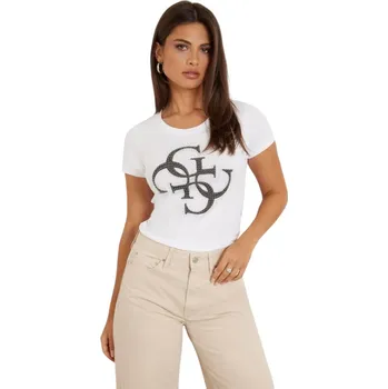 Dámské oblečení GUESS SS RN 4G LOGO TEE W4YI37J1314 G011 L Velikost: XS