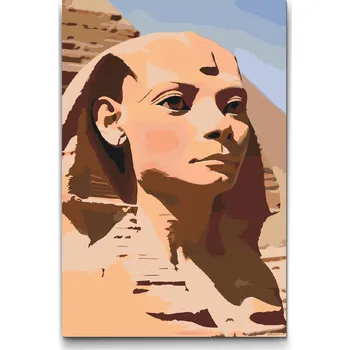 Malování podle čísel - Sfinga z blízka Velikost: 20x30cm, Rámování: Pouze srolované plátno