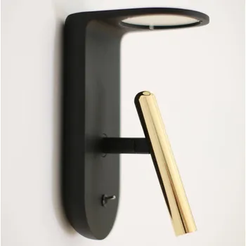 Lampička Stilnovo Černozlaté nástěnné světlo 2Nights_W2 černá, zlatá, oranžová 1 x 4 W LED - Doprava zdarma