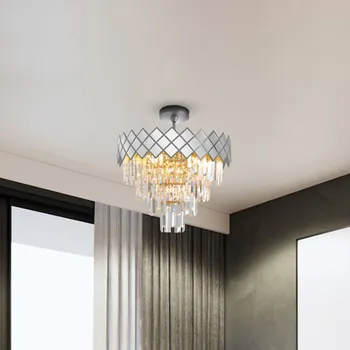 Eko-Light Stropní svítidlo Carisma kovové chromované skleněné krystaly Ø 50 cm chrom, čirý 9 x 10 W LED - Doprava zdarma