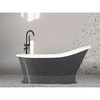 Vana Volně stojící vana GLORIA Glam - grafit - 160 × 70 cm (VANPAO16GLAM03) HOPA