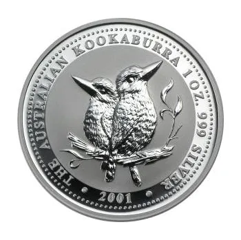 10 uncí stříbrná mince Austrálie Kookaburra 2001