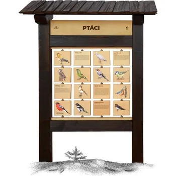 Hra na zahradu Tabulky poznání M Ptáci - edukační tabule venkovní dřevěná