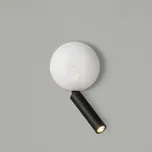 FARO BARCELONA LED nástěnné světlo Press, bílá - výška svítidla 10,5 cm, rameno vypínač 6,5 cm, Ø nástěnný držák 9,5 cm černá, bílá 1 x 3 W LED - Doprava zdarma