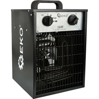 Průmyslové topidlo Elektrický ohřívač vzduchu s ventilátorem 5kW / Mírně promáčknutý roh GEKO