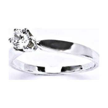Prsten Stříbrný prsten čirý zirkon - T1105 (Stříbrný zásnubní prsten se zirkonem)