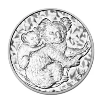 10 uncí stříbrná mince Austrálie Koala 2008