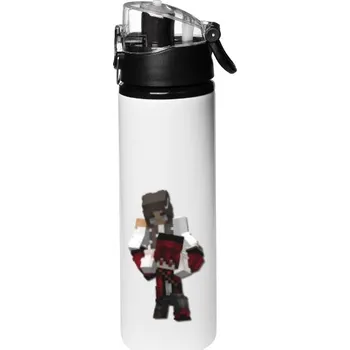 Láhev Sportovní kovová láhev s potiskem Láhev Termo - Eva sedí na Jeffových zádech