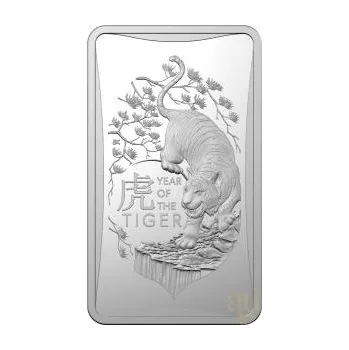 Sběratelství 1/2 unce stříbrný Austrálie RAM Lunar tygr mincovní slitek 2022