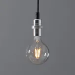 STAR TRADING E14 patice Fade s kabelem, stříbrná - patice - Ø 4 cm, délka 8 cm černá, stříbrná - Doprava zdarma