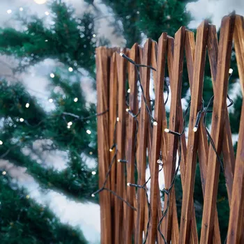 Lampička Lindby LED pohádková světla Parrik, 100 světel, 1 m, časovač černá, průhledná