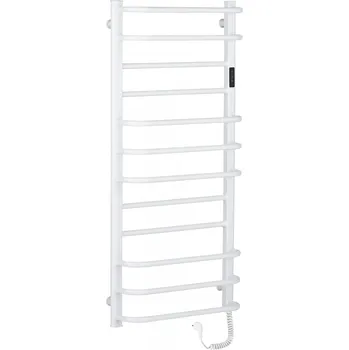 Radiátor CERANO - Elektrický sušák ručníků Ricardo, s displejem - 229 W - bílá lesklá - 1160x550 mm