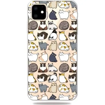 Měkký transparentní kryt pro iPhone 11 - samé kočky