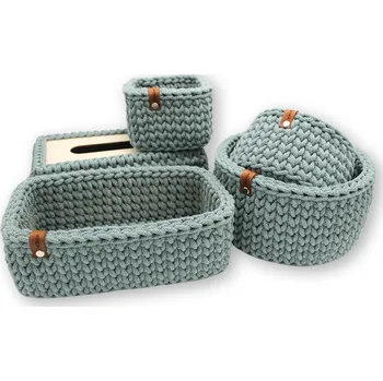 Úložný box Háčkov Set Háčkovaných košíků - Practical ll Barva: Antracit