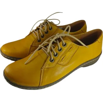 Dámské polobotky S 510 - 133 dámské kožené zdravotní polobotky ve žluté barvě; světlá podešev 42