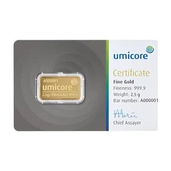2,5 gramů zlatý slitek Umicore