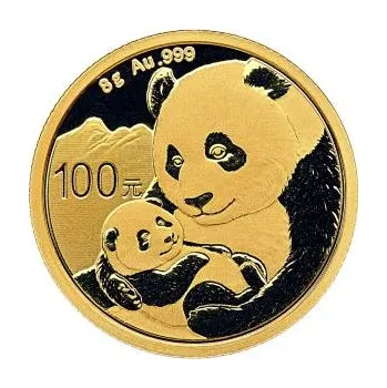 8 gramů zlatá mince China Panda 2019