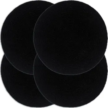 prostírání vidaXL Prostírání 4 ks černé 38 cm kulaté bavlna