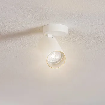 Lampička Euluna Stropní bodové světlo Mono I bílé, vnitřek zlatý, 1-ž. - Stříška - Ø 7 cm, výška 2 cm bílá 1 x 10 W LED - Doprava zdarma