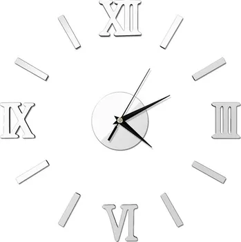 Hodiny Nástěnné hodiny | nalepovací hodiny na zeď - 4 barvy - Stříbrná
