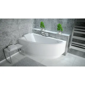 Vana Asymetrická vana FONDI - S nožičkami, 140 × 70 cm, Levé (OLVFON14L+OLVPINOZ) HOPA