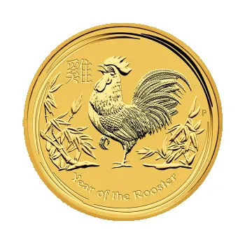 1/4 unce zlatá mince Austrálie Lunar II kohout 2017
