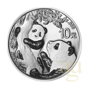 30 gramů stříbrná mince China Panda 2021