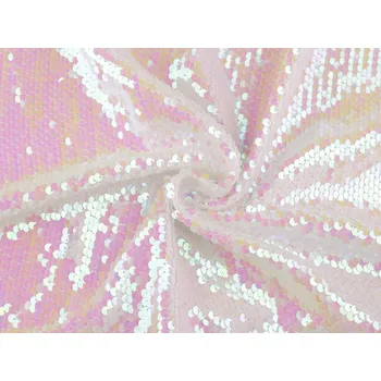 Flitrová látka - oboustranné flitry, barva 1 bílá AB