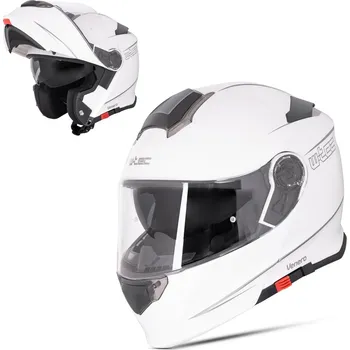 Helma na motorku W-TEC Výklopná přilba Venero Glossy White - XL (61-62)
