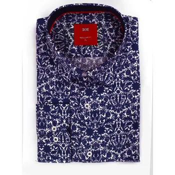 Pánská košile Pánská košile 24-021 se zajímavým modrým vzorem, VELIKOST S