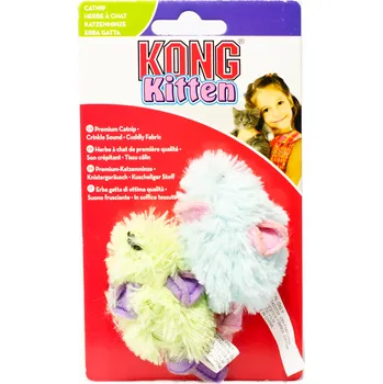 Hračka pro kočku KONG Cat hračka plyšová myš catnip 2ks (mix barev)