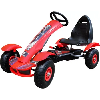 Pedál na kolo Gokart na pedály Racing XL pro děti 3 roky a více - červený