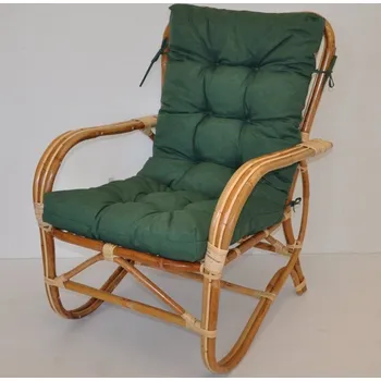 Zahrada Axin Trading s.r.o. Ratanové křeslo Nilam polstr tmavě zelený melír