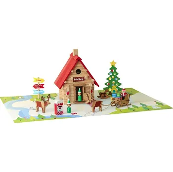 ostatní stavebnice Jeujura Dřevěná stavebnice - Vánoční chata - 90 dílů