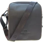 Pánská nylonová taška přes rameno Hexagona 299176 hnědá s koženou klopnou