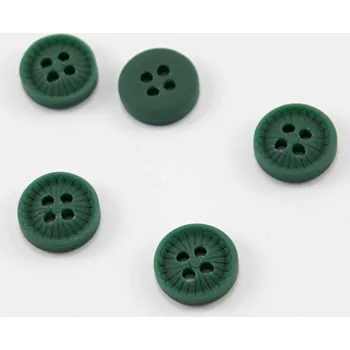 Knoflík Dírkový košilový knoflík - tmavě zelený - průměr 1,2 cm