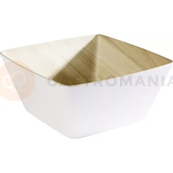 Čtvercová mísa z melaminu 25 x 25 cm, bílá-hnědá | APS, Frida